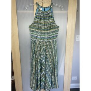 Talbots Summer Halter Dress Midi A Line Size 4 Small Work party Beach‎ Travel